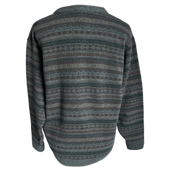 Vintage L.L.Bean Men’s Medium Regular 100% Latvia Lambs Wool Fair Aisle Sweater - Picture 3 of 6